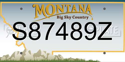 S87489Z Montana License Plate