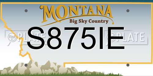 S875IE Montana License Plate