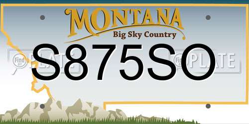 S875SO Montana License Plate