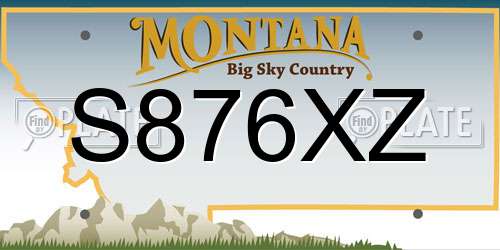 S876XZ Montana License Plate