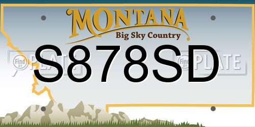 S878SD Montana License Plate