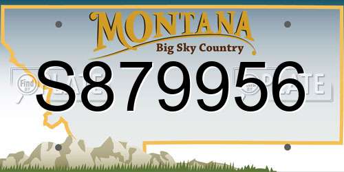 S879956 Montana License Plate