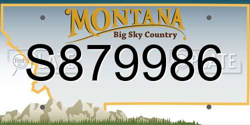 S879986 Montana License Plate