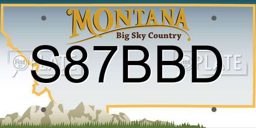 S87BBD Montana License Plate