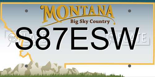 S87ESW Montana License Plate