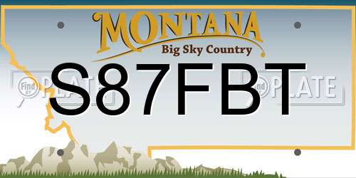 S87FBT Montana License Plate