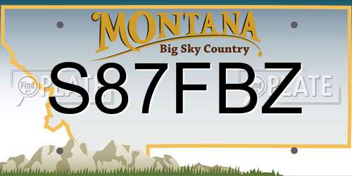 S87FBZ Montana License Plate