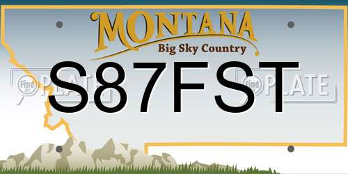 S87FST Montana License Plate