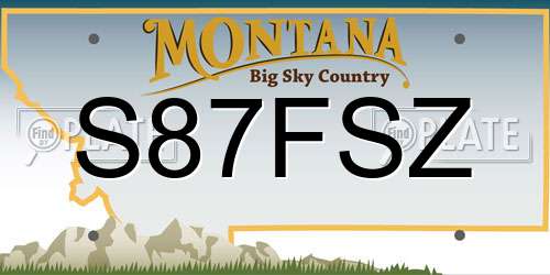 S87FSZ Montana License Plate