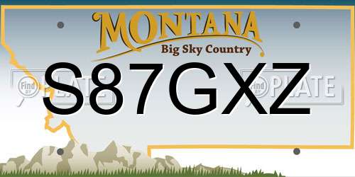 S87GXZ Montana License Plate