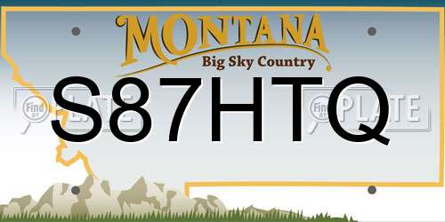 S87HTQ Montana License Plate