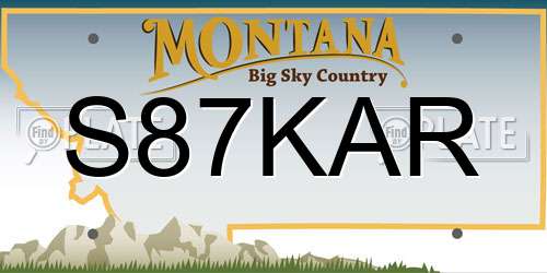 S87KAR Montana License Plate