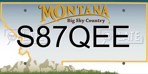 S87QEE Montana License Plate