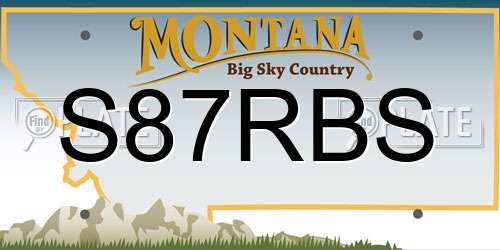 S87RBS Montana License Plate