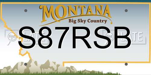 S87RSB Montana License Plate
