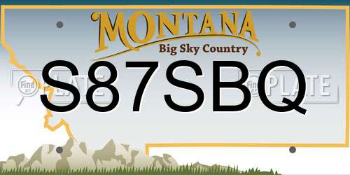 S87SBQ Montana License Plate