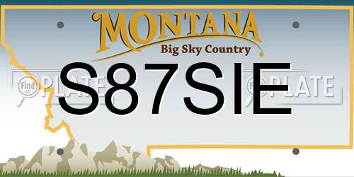 S87SIE Montana License Plate