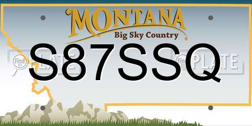 S87SSQ Montana License Plate