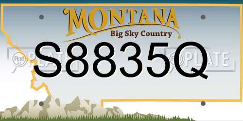 S8835Q Montana License Plate