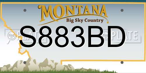S883BD Montana License Plate