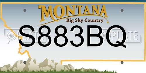 S883BQ Montana License Plate