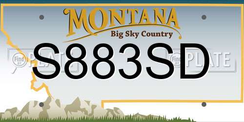S883SD Montana License Plate