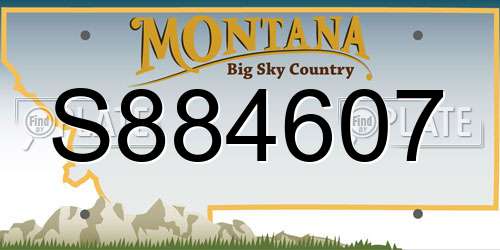 S884607 Montana License Plate