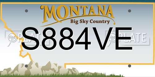 S884VE Montana License Plate
