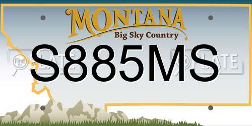 S885MS Montana License Plate