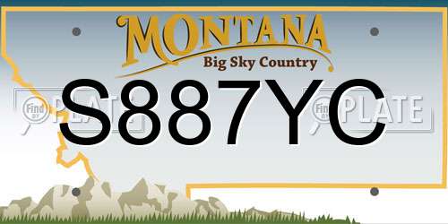 S887YC Montana License Plate