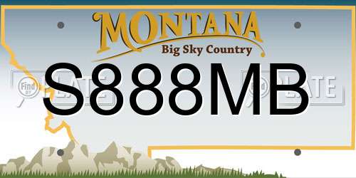 S888MB Montana License Plate