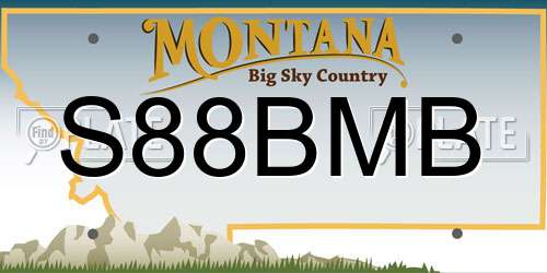 S88BMB Montana License Plate