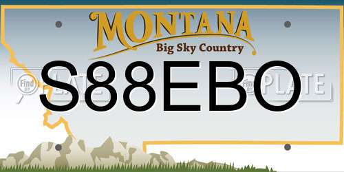 S88EBO Montana License Plate