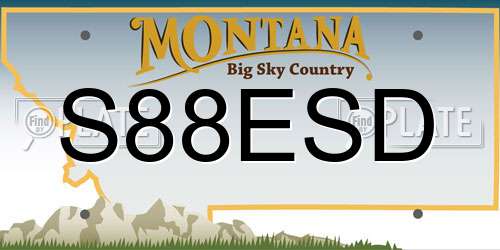 S88ESD Montana License Plate