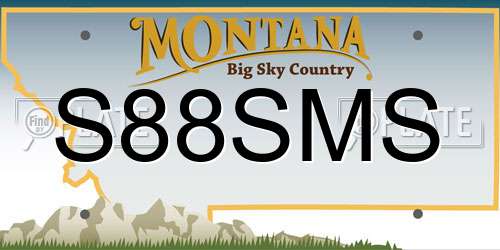 S88SMS Montana License Plate
