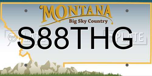 S88THG Montana License Plate