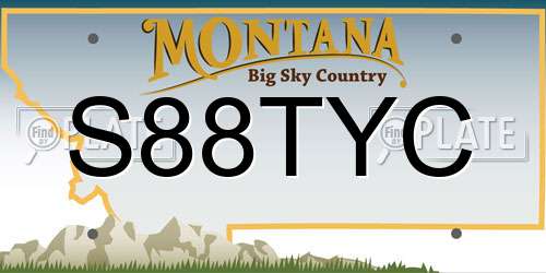 S88TYC Montana License Plate