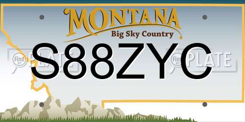 S88ZYC Montana License Plate