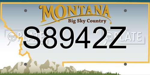 S8942Z Montana License Plate
