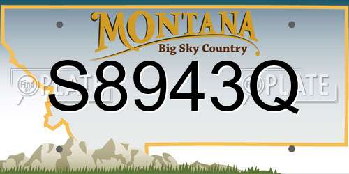 S8943Q Montana License Plate