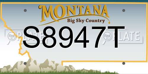 S8947T Montana License Plate