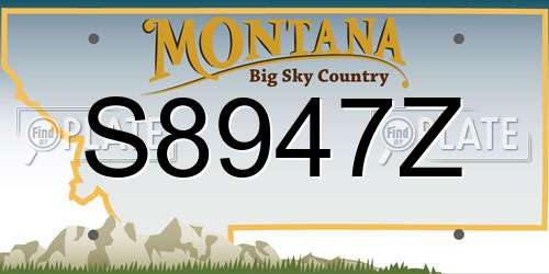 S8947Z Montana License Plate
