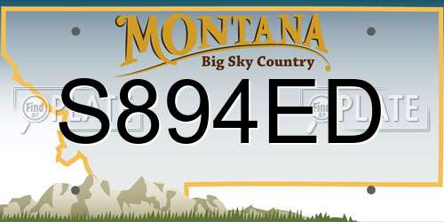 S894ED Montana License Plate