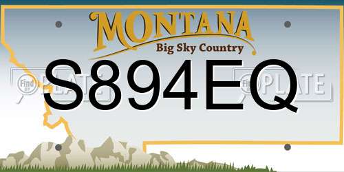 S894EQ Montana License Plate