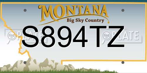 S894TZ Montana License Plate