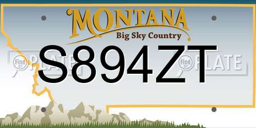 S894ZT Montana License Plate