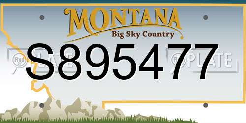 S895477 Montana License Plate