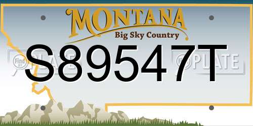 S89547T Montana License Plate