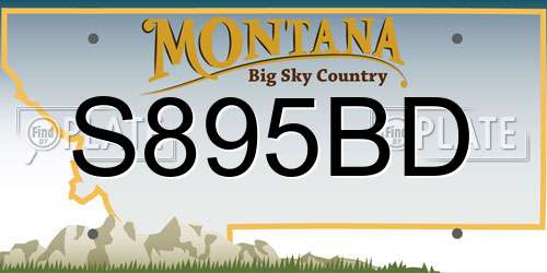 S895BD Montana License Plate