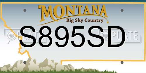 S895SD Montana License Plate